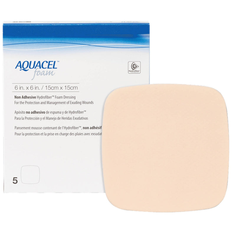 Aquacel® Nonadhesive without Border Foam Dressing, 6 x 6 Inch, 1 Box of 5 (Advanced Wound Care) - Img 1