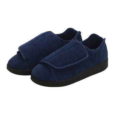 Silverts® Women's Double Extra Wide Easy Closure Slippers, Navy Blue, Size 9, 1 Pair (Slippers and Slipper Socks) - Img 1