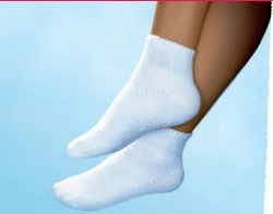 JOBST SensiFoot Diabetic Compression Sock, Mini Crew, White, Closed Toe, Large, 1 Pair (Compression Garments) - Img 1