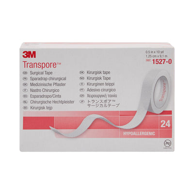 3M™ Transpore™ Plastic Medical Tape, 1/2 Inch x 10 Yard, Transparent, 1 Box of 24 (General Wound Care) - Img 4