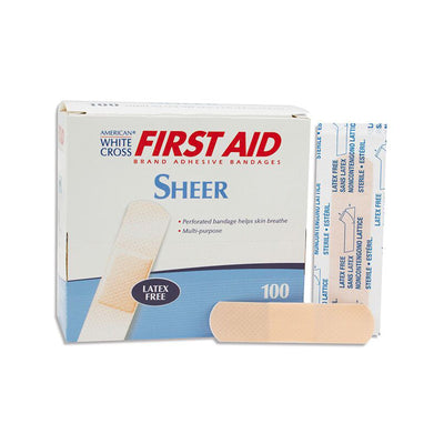 American White Cross Adhesive Strip 3/4 x 3 Inch, 1 Case of 1200 (General Wound Care) - Img 1