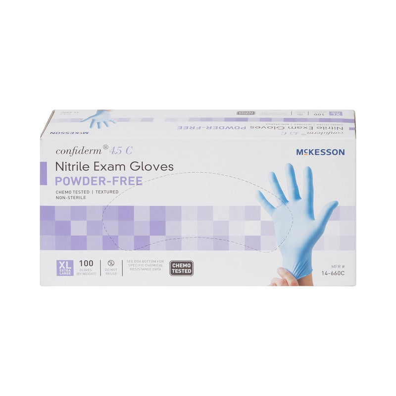 McKesson Confiderm® 4.5C Nitrile Exam Glove, Extra Large, Blue, 1 Box of 100 () - Img 5