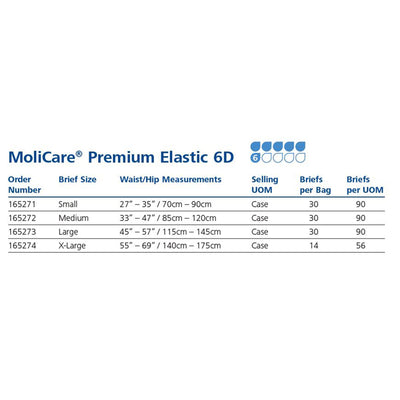 MoliCare® Premium Elastic Incontinence Brief, 6D, Large, 1 Bag of 30 () - Img 3