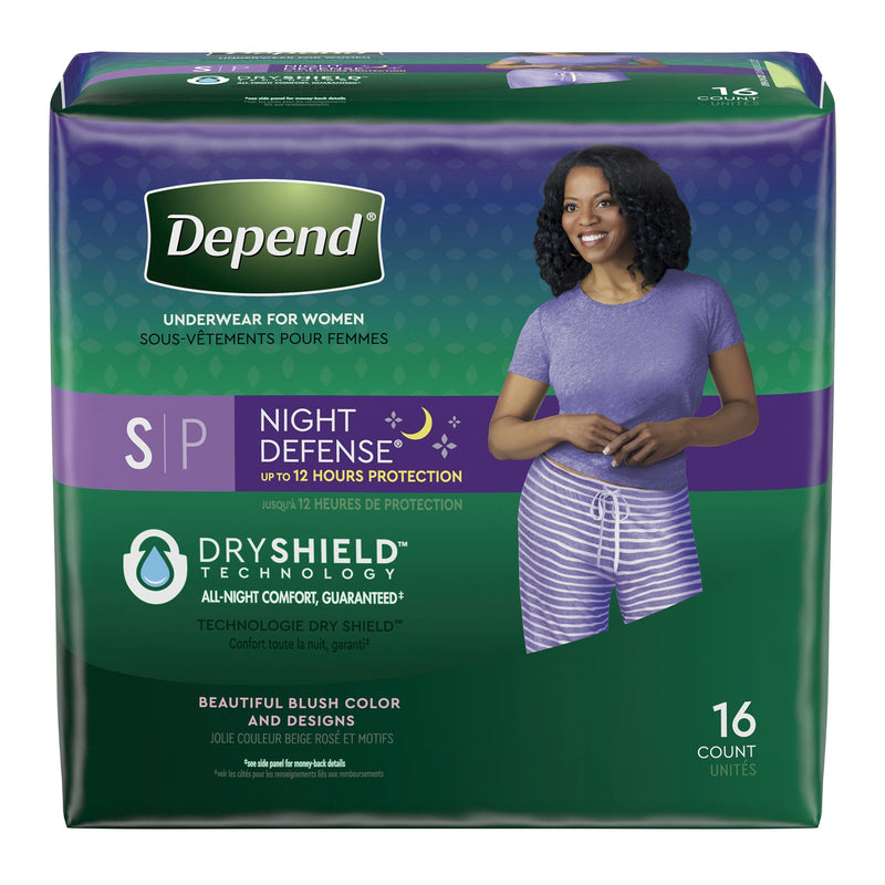 Depend® Night Defense® Absorbent Underwear, Small, 1 Pack of 16 () - Img 1