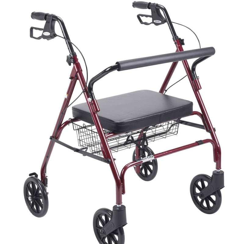 drive™ Go-Lite Bariatric 4 Wheel Rollator, Red, 1 Each (Mobility) - Img 2