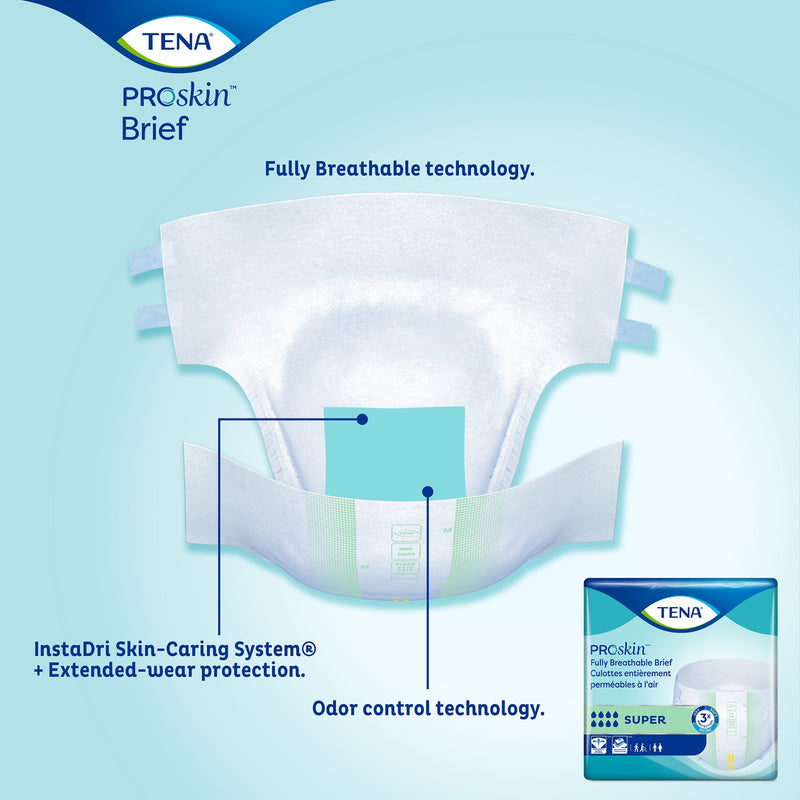 Tena Super Incontinence Briefs, Absorbent, Odor Control, Regular, Green, 1 Bag of 28 () - Img 7