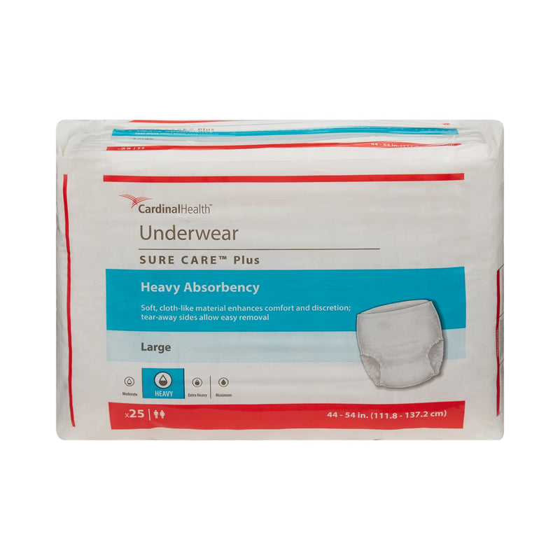 Sure Care™ Plus Heavy Absorbent Underwear, Large, 1 Case of 100 () - Img 2