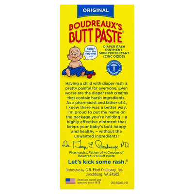 Boudreaux's Original Butt Paste Diaper Rash Treatment, 16% Zinc Oxide, 2 oz Tube, Scented, 1 Each (Skin Care) - Img 5