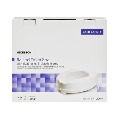 McKesson Raised Toilet Seat, 4-Inch Height, 1 Each (Raised Toilet Seats) - Img 2