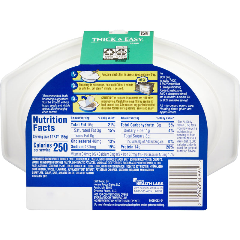 Thick & Easy® Roasted Chicken with Potatoes and Carrots Purée Thickened Food, 7-ounce Tray, 1 Case of 7 (Nutritionals) - Img 2