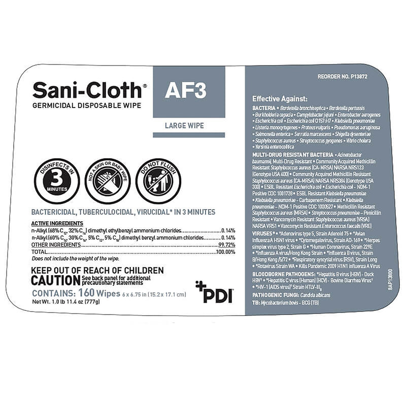 Sani-Cloth® AF3 Surface Disinfectant Cleaner Wipe, Large Canister, 1 Canister (Cleaners and Disinfectants) - Img 5