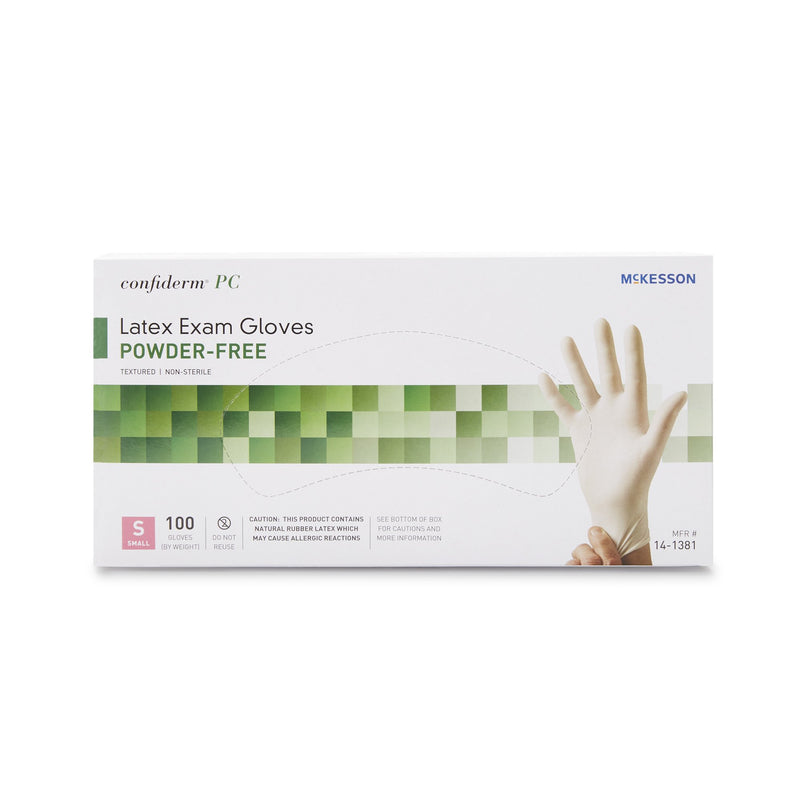 McKesson Confiderm® Latex Exam Glove, Small, Ivory, 1 Box of 100 () - Img 3