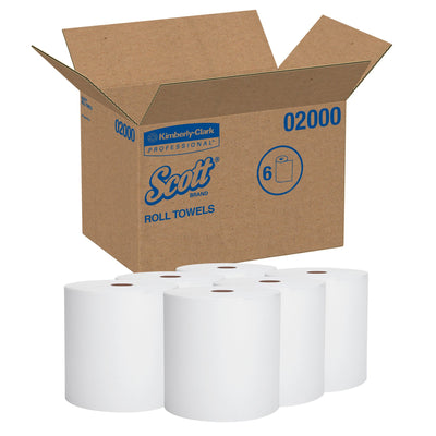 Scott Paper Towels, Hardwound, Continuous Roll, 8" x 950', 1 Case of 6 (Paper Towels) - Img 1