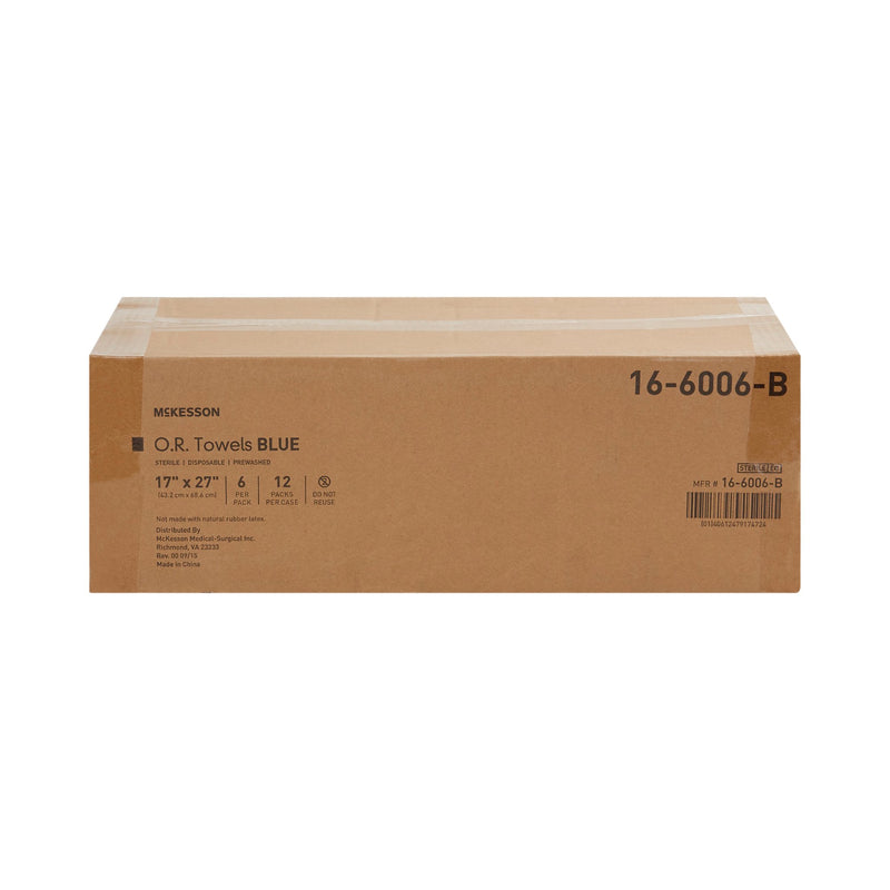 McKesson Blue Sterile O.R. Towel, 17 x 27 Inch, 1 Case of 12 (Procedure Towels) - Img 3