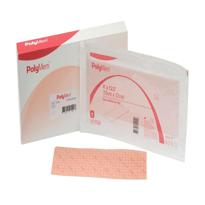PolyMem® Non-Adhesive without Border Foam Dressing, 4 x 12½ Inch, 1 Each (Advanced Wound Care) - Img 1