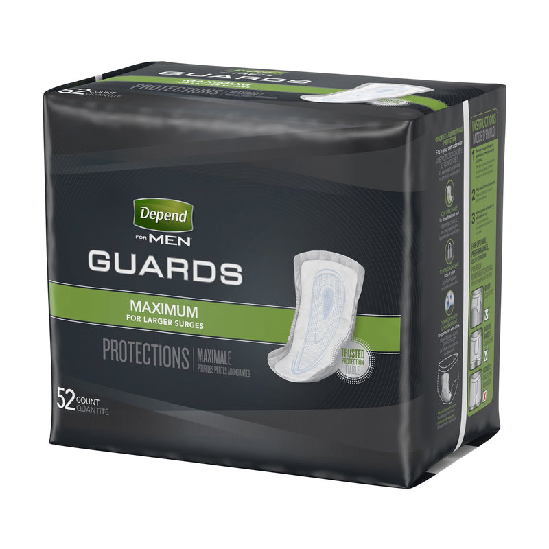 Depend Guards Incontinence Pads, Disposable, Maximum Absorbency, 12" Length, 1 Bag of 52 () - Img 2