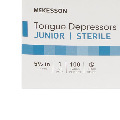 McKesson Tongue Depressors, Junior, 5.5" Length Wood, Sterile, 15.9 mm, 1 Box of 100 (Tongue Depressors) - Img 8