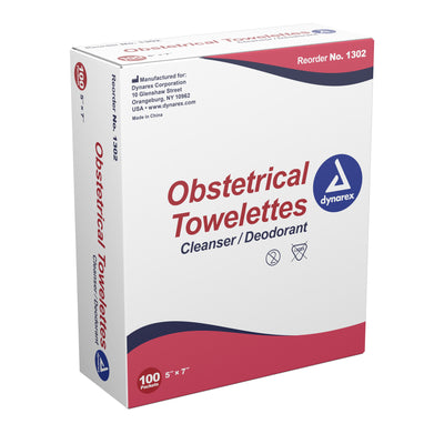 dynarex® Scented Obstetrical Towelettes, Individual Packets, 1 Box of 100 (Skin Care) - Img 1