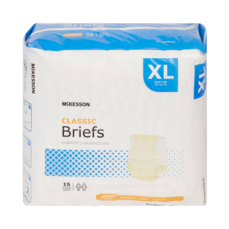 McKesson Classic Light Absorbency Incontinence Brief, Extra Large, 1 Bag of 15 () - Img 4