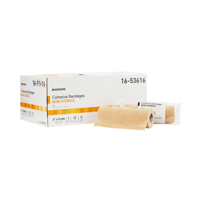 McKesson Self-adherent Closure Cohesive Bandage, 6 Inch x 5 Yard, 1 Case of 12 (General Wound Care) - Img 1