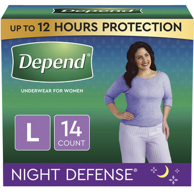 Depend® Night Defense® Absorbent Underwear, Large, 1 Pack of 14 () - Img 2