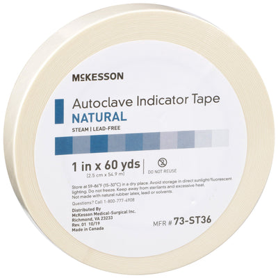 McKesson Steam Indicator Tape, 1 Inch x 60 Yard, 1 Case of 18 (Sterilization Tapes) - Img 1