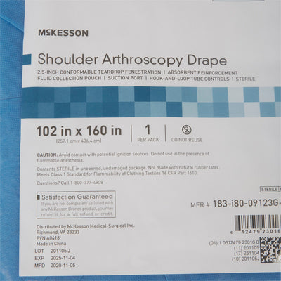 McKesson Sterile Shoulder Arthroscopy Orthopedic Drape, 102 x 160 Inch, 1 Case of 10 (Procedure Drapes and Sheets) - Img 5