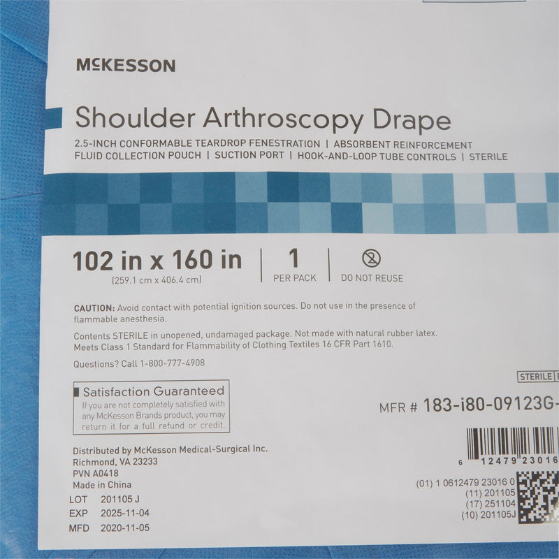 McKesson Sterile Shoulder Arthroscopy Orthopedic Drape, 102 x 160 Inch, 1 Case of 10 (Procedure Drapes and Sheets) - Img 5