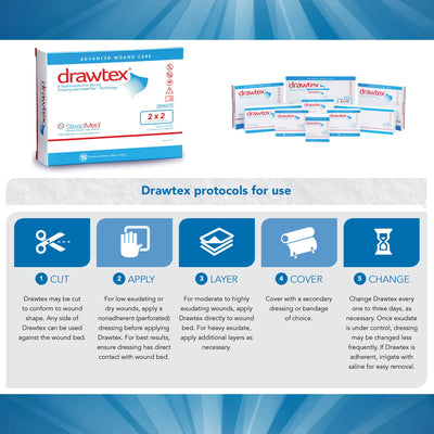 Drawtex® Nonadherent Dressing, 2 x 2 inch, 1 Box of 10 (Advanced Wound Care) - Img 5