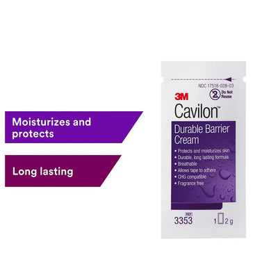 3M Cavilon Skin Protectant, Unscented Cream, 1 Box of 20 (Skin Care) - Img 3