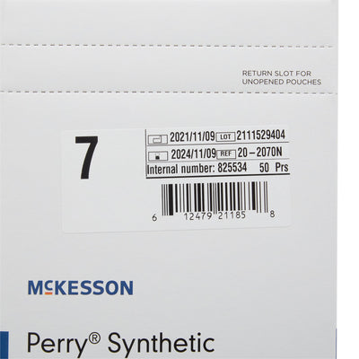 McKesson Perry® Performance Plus Polyisoprene Surgical Glove, Size 7, Green, 1 Box of 50 () - Img 3