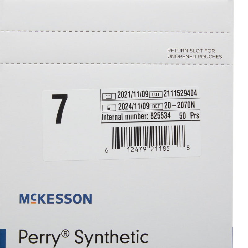 McKesson Perry® Performance Plus Polyisoprene Surgical Glove, Size 7, Green, 1 Box of 50 () - Img 3
