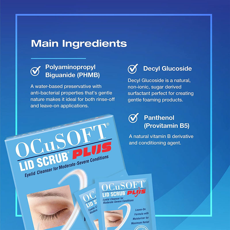 OCuSOFT® Lid Scrub® Plus Eyelid Cleanser, 1 Box of 30 (Over the Counter) - Img 3