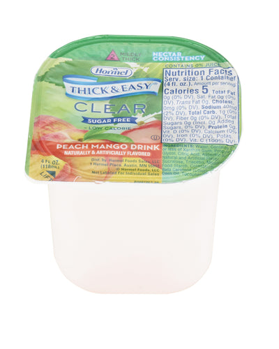 Thick & Easy® Clear Nectar Consistency Sugar-Free Peach Mango Thickened Beverage, 4-ounce Cup, 1 Case of 24 (Nutritionals) - Img 1