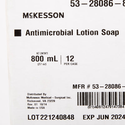 McKesson Antimicrobial Lotion Soap, Herbal Scent, 800 mL, Dispenser Refill Bag, Green, 0.95% Strength, 1 Case (Skin Care) - Img 7