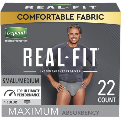 Depend® Real Fit® Maximum Absorbent Underwear, Small / Medium, 22 per Package, 1 Case of 44 () - Img 4