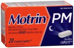 Motrin® PM Ibuprofen / Diphenhydramine Night Time Pain Relief, 1 Bottle (Over the Counter) - Img 1