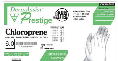 DermAssist® Prestige® Polyisoprene Surgical Glove, Size 7, Ivory, 1 Box of 25 () - Img 1