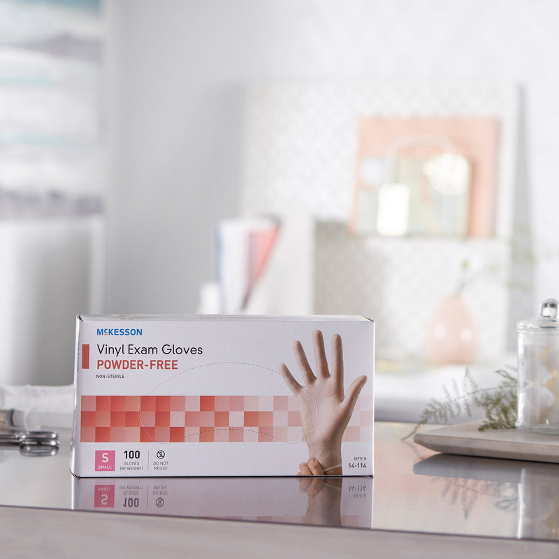 McKesson Vinyl Exam Glove, Small, Clear, 1 Box of 100 () - Img 10