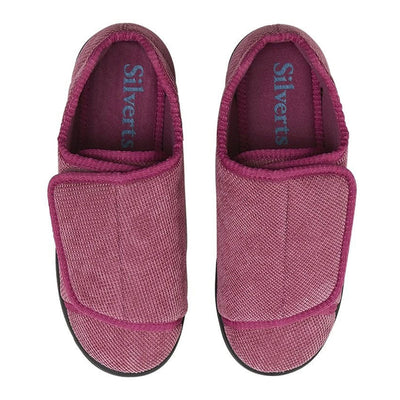 Silverts® Women's Double Extra Wide Easy Closure Slippers, Dusty Rose, Size 9, 1 Pair (Slippers and Slipper Socks) - Img 2