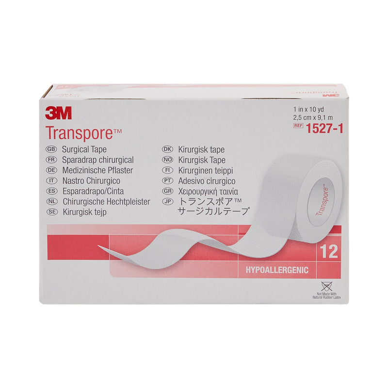 3M™ Transpore™ Plastic Medical Tape, 1 Inch x 10 Yard, Transparent, 1 Case of 120 (General Wound Care) - Img 5