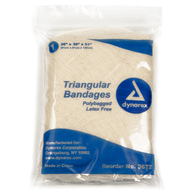 dynarex Triangular Bandage, 36 x 36 x 51 Inch, 1 Box of 12 (Immobilizers, Splints and Supports) - Img 1