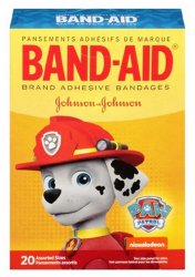 Band-Aid® Kid Design (Paw Patrol) Adhesive Strip, Assorted Sizes, 1 Box of 20 (General Wound Care) - Img 1