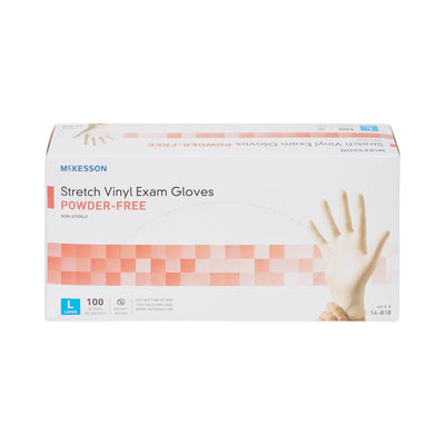 McKesson Stretch Vinyl Exam Glove, Large, Ivory, 1 Box of 100 () - Img 6