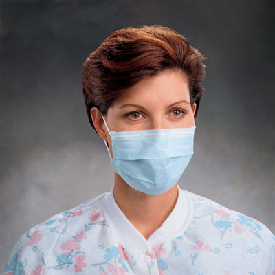 Halyard Procedure Mask, Pleated, One Size Fits Most, Tissue Blue, Non-sterile, 1 Case of 500 (Masks) - Img 3