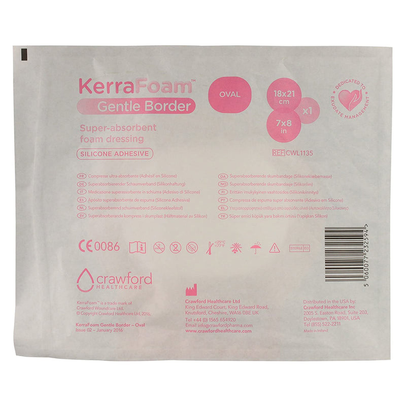 KerraFoam™ Gentle Border Silicone Foam Dressing, 7 x 8 Inch, 1 Carton of 10 (Advanced Wound Care) - Img 5