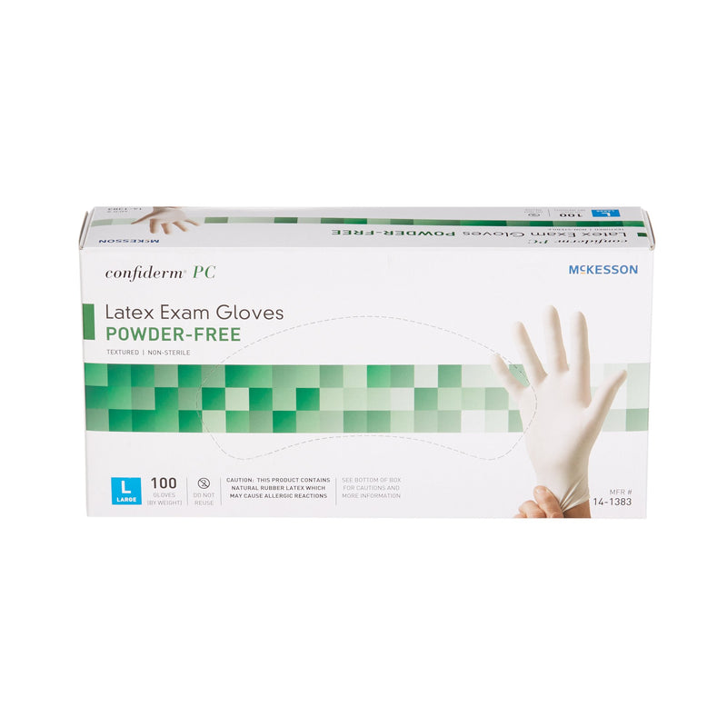 McKesson Confiderm® Latex Exam Glove, Large, Ivory, 1 Box of 100 () - Img 3