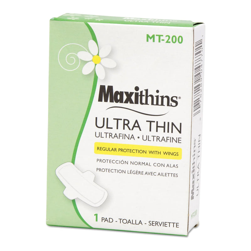 Maxithins® Ultra Thin Pads with Wings, 1 Case of 200 (Feminine Protection) - Img 1