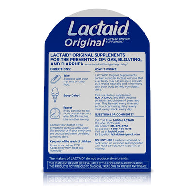 Lactaid® Original Lactase Enzyme Dietary Supplement, 1 Bottle (Over the Counter) - Img 3