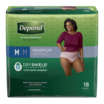 Depend® FIT-FLEX® Womens Absorbent Underwear, Medium, Tan, 1 Pack of 18 () - Img 1
